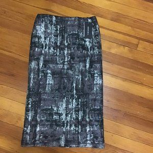 NWT LAFAYETTE 148 METALLIC PRINTED PENCIL SKIRT. 0